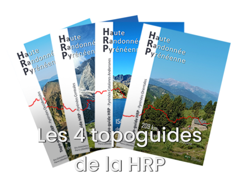 Les quatre topo-guides de la HRP Haute Randonnée Pyrénéenne