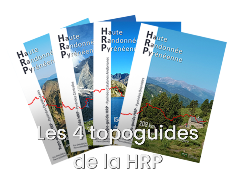Les quatre topo-guides de la HRP Haute Randonnée Pyrénéenne